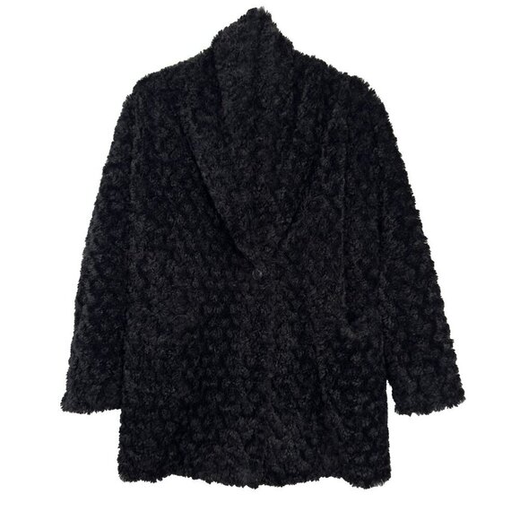 WILFRED FREE Greta Plush Faux fur Black Jacket sz XXS - Picture 3 of 8